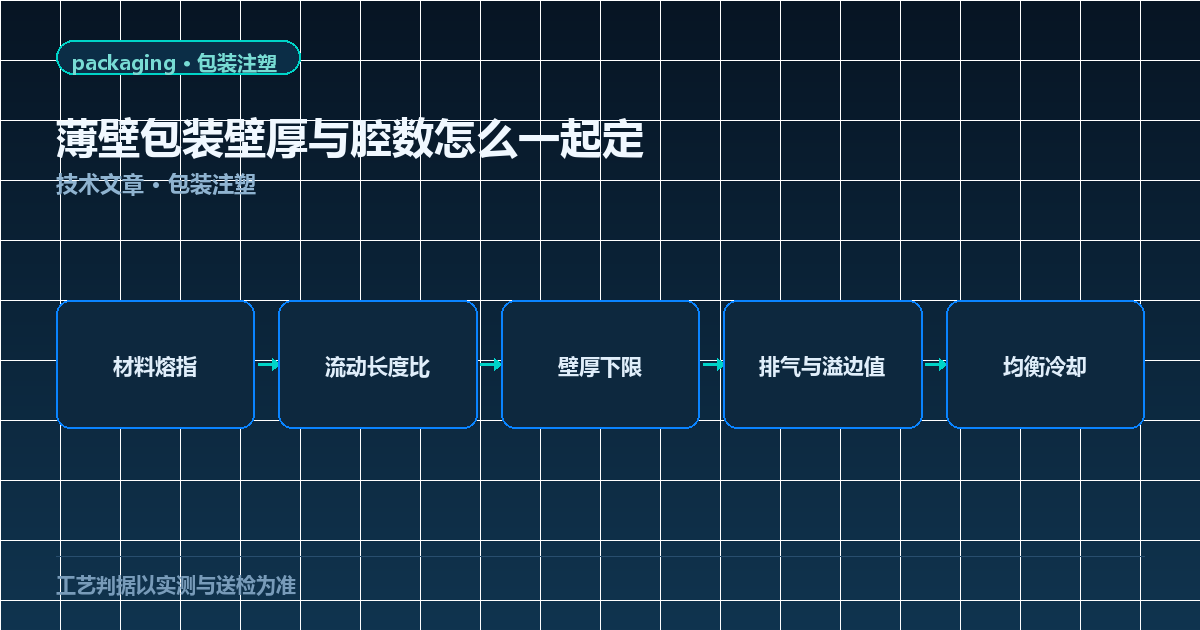 薄壁包装壁厚与腔数联合判据图：熔指、流动长度比、壁厚到排气冷却