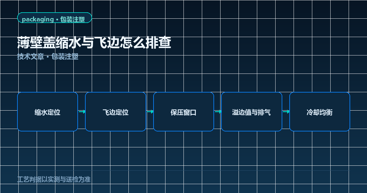 薄壁瓶盖缩水与飞边分层排查图：溢边值、保压窗口到冷却均衡